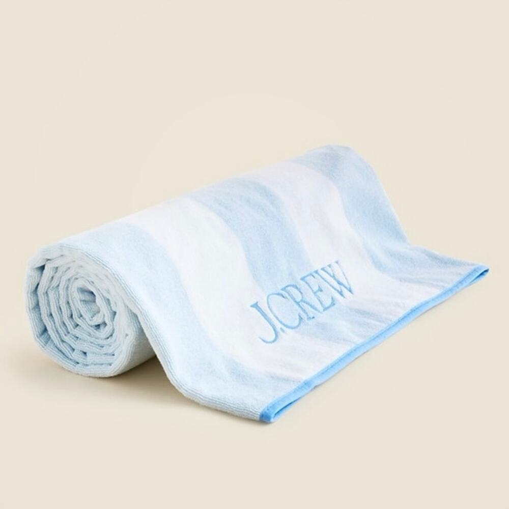 J. Crew Factory Blue and White Beach Towel